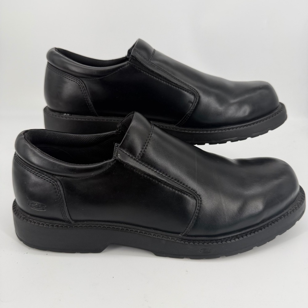 Skechers Work Nampa Wyola Black Leather Slip On Shoes 76083 Mens 13 EH SR